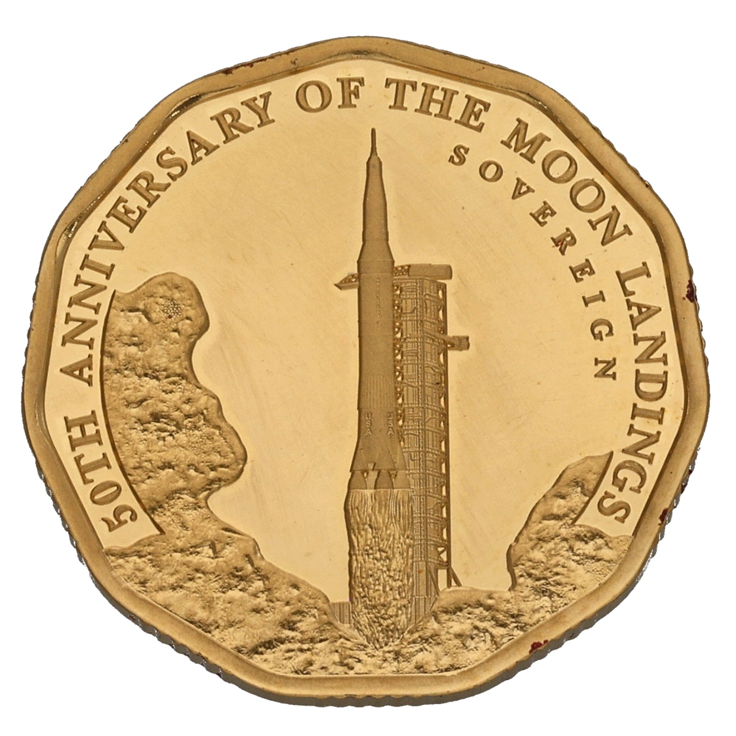 22ct Gold 50th Anniversary Of The Moon Landing Full Sovereign Coin 2019