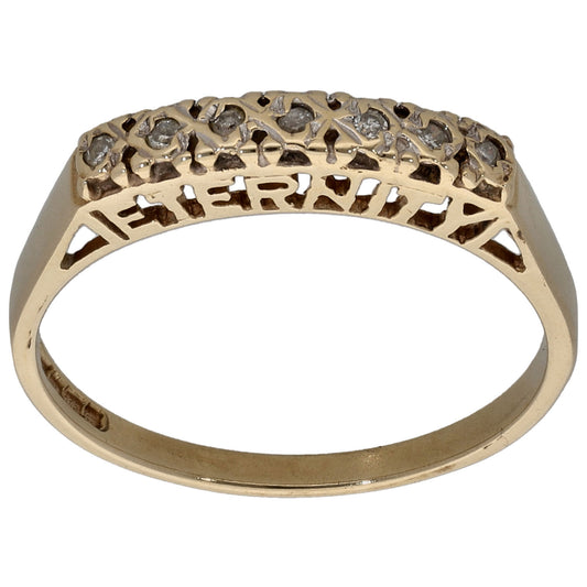 9ct Gold 0.07ct Diamond Half Eternity Ring Size O