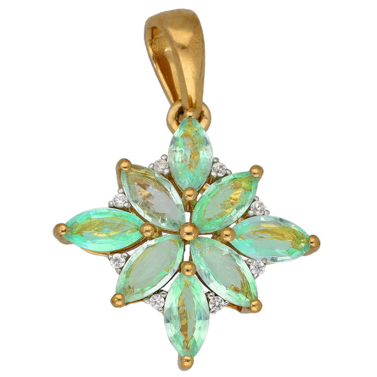 9ct Gold Tourmaline & Imitation Gems Dress/Cocktail Pendant