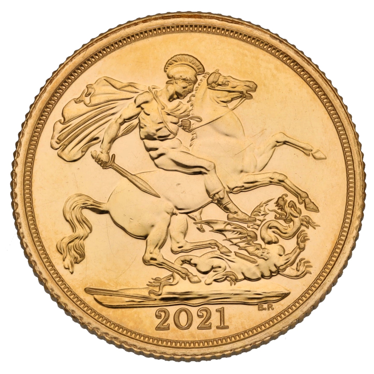 22ct Gold Queen Elizabeth II Date Stamp Full Sovereign Coin 2021