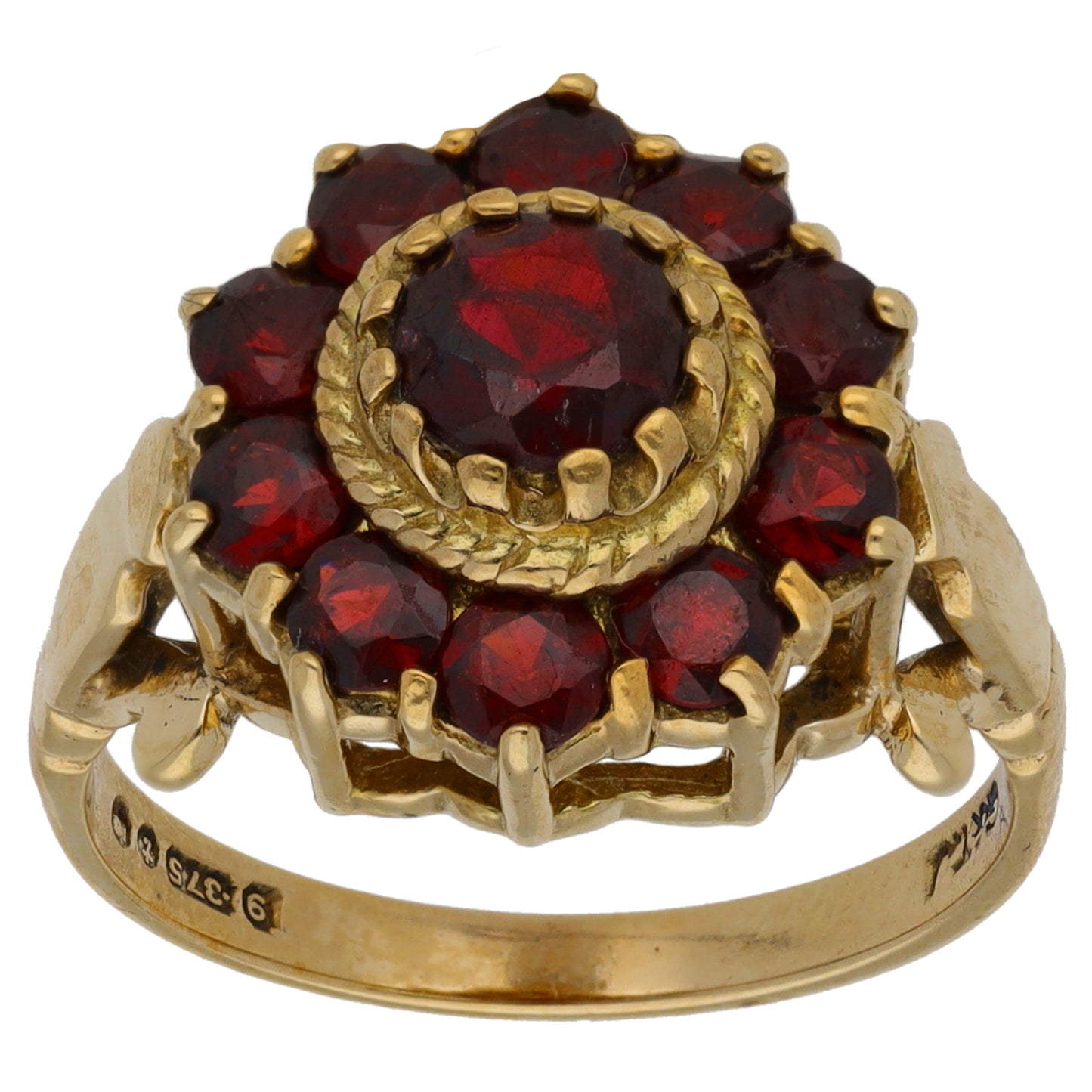 9ct Gold Garnet Dress/Cocktail Ring Size O