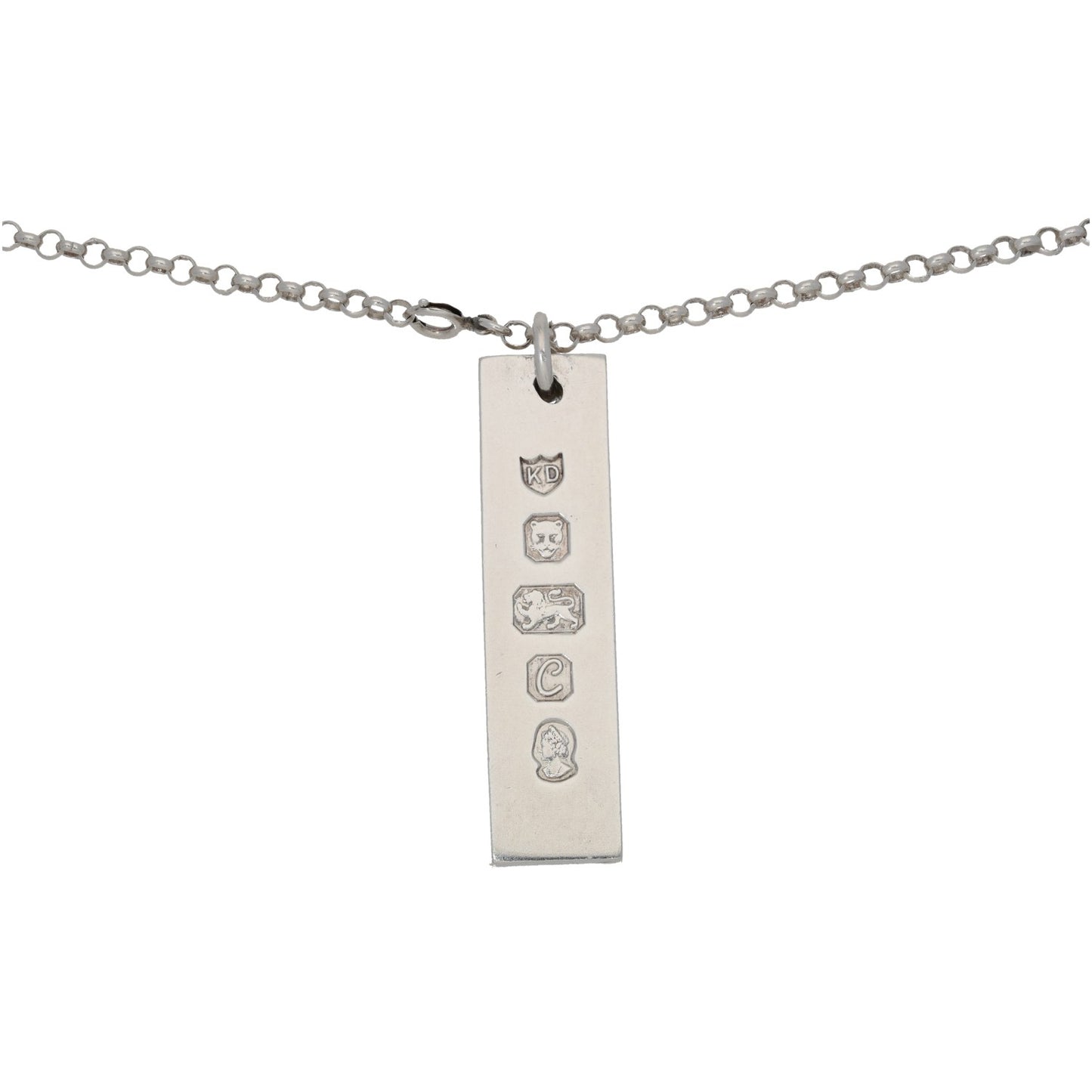 Sterling Silver Ingot Pendant With Chain