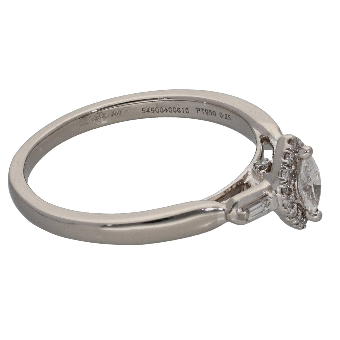 Platinum 0.25ct Diamond Cluster Ring Size O