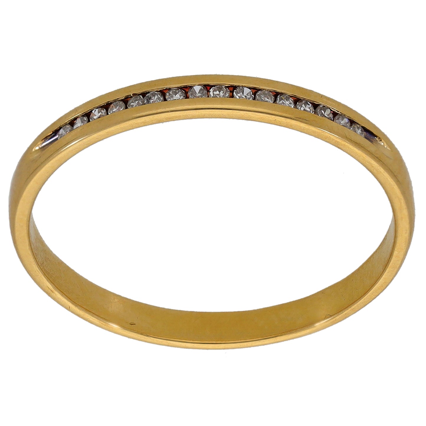 18ct Gold 0.08ct Diamond Half Eternity Ring Size T