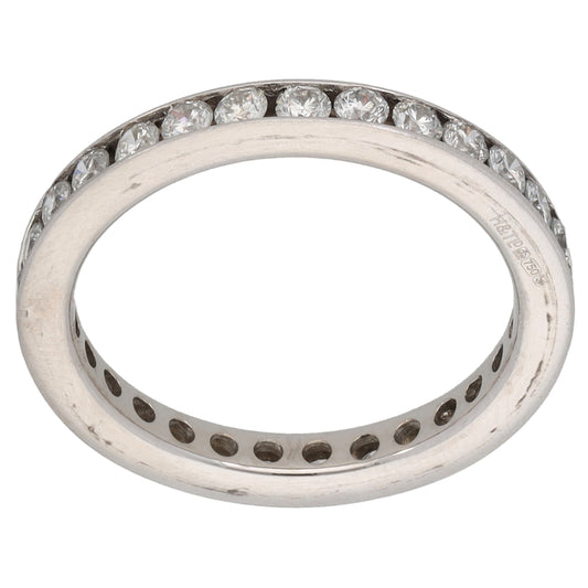 18ct White Gold 0.90ct Diamond Eternity Ring Size L