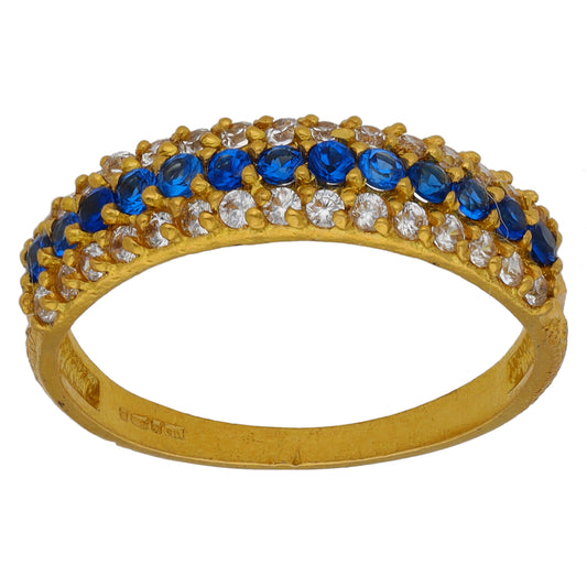 22ct Gold Imitation Gems Half Eternity Ring Size M