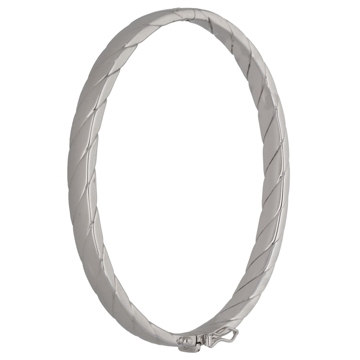 9ct White Gold Hinged/Clasp Bangle