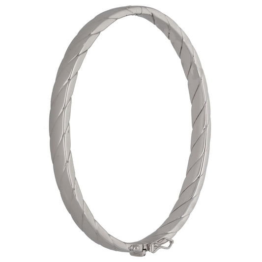 9ct White Gold Hinged/Clasp Bangle