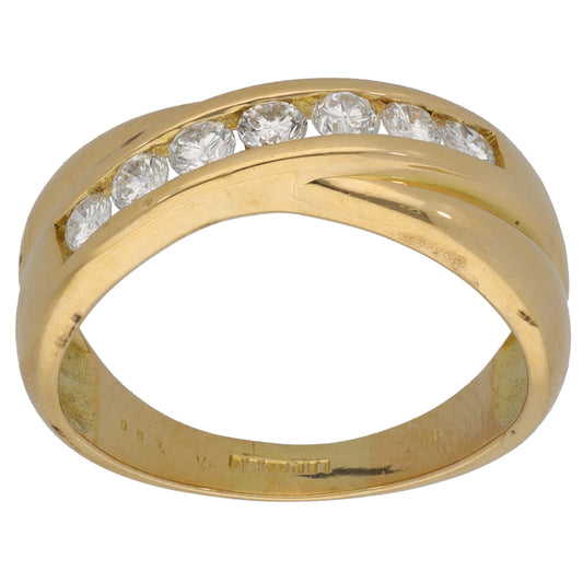 18ct Gold 0.50ct Diamond Half Eternity Ring Size P