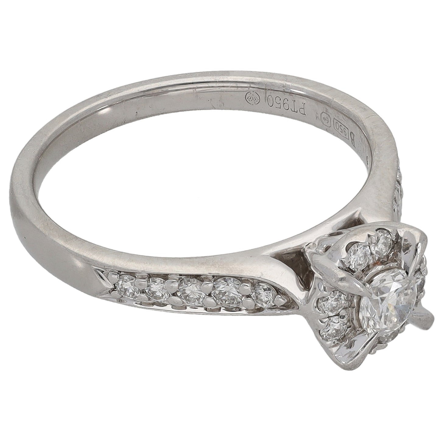 Platinum 0.22ct Diamond Dress/Cocktail Size L