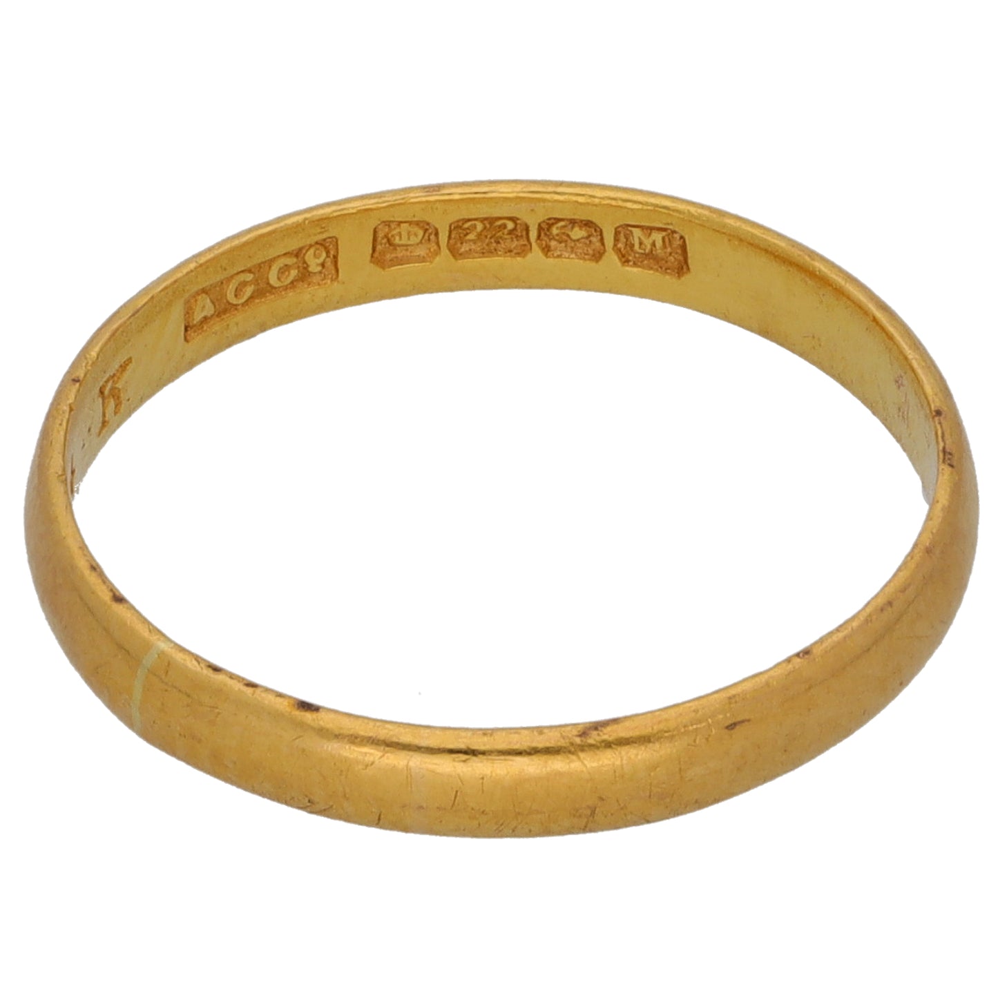 22ct Gold Plain Wedding Ring Size L