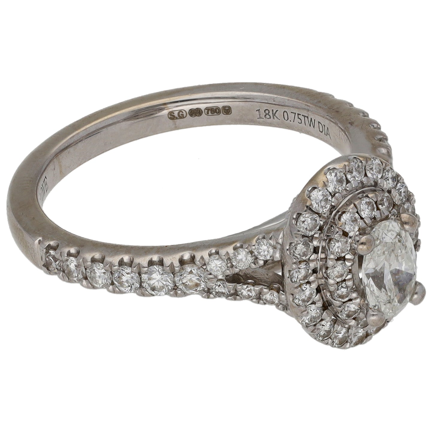 18ct White Gold 0.75ct Diamond Vera Wang Dress/Cocktail Ring Size L