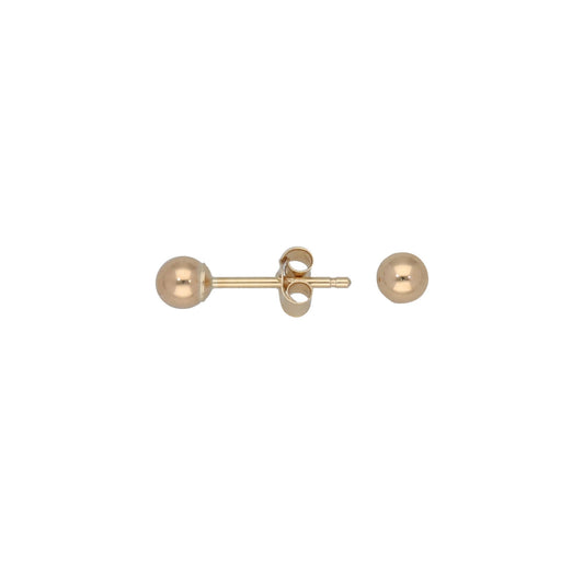 9ct Gold Plain Ball Stud Earrings
