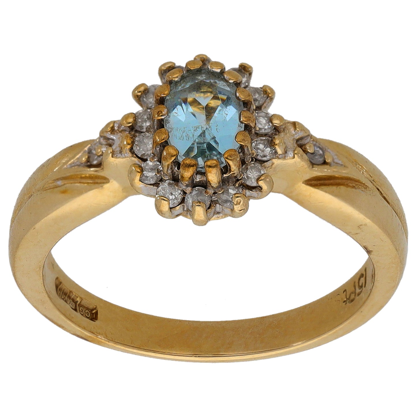 9ct Gold 0.15ct Diamond Dress/Cocktail Ring Size M