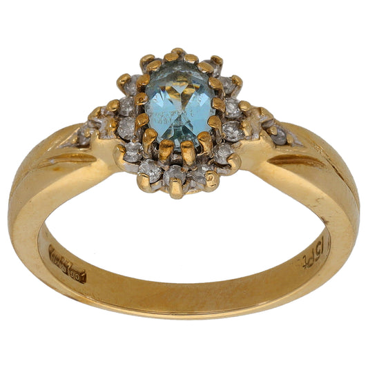 9ct Gold 0.15ct Diamond Dress/Cocktail Ring Size M
