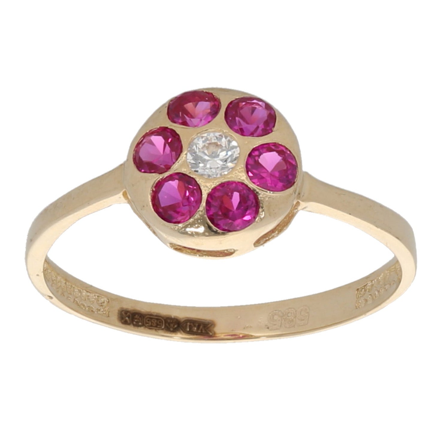 14ct Gold Cluster Cubic Zirconia Kids Ring