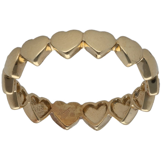 9ct Gold Hearts Ring Size Q