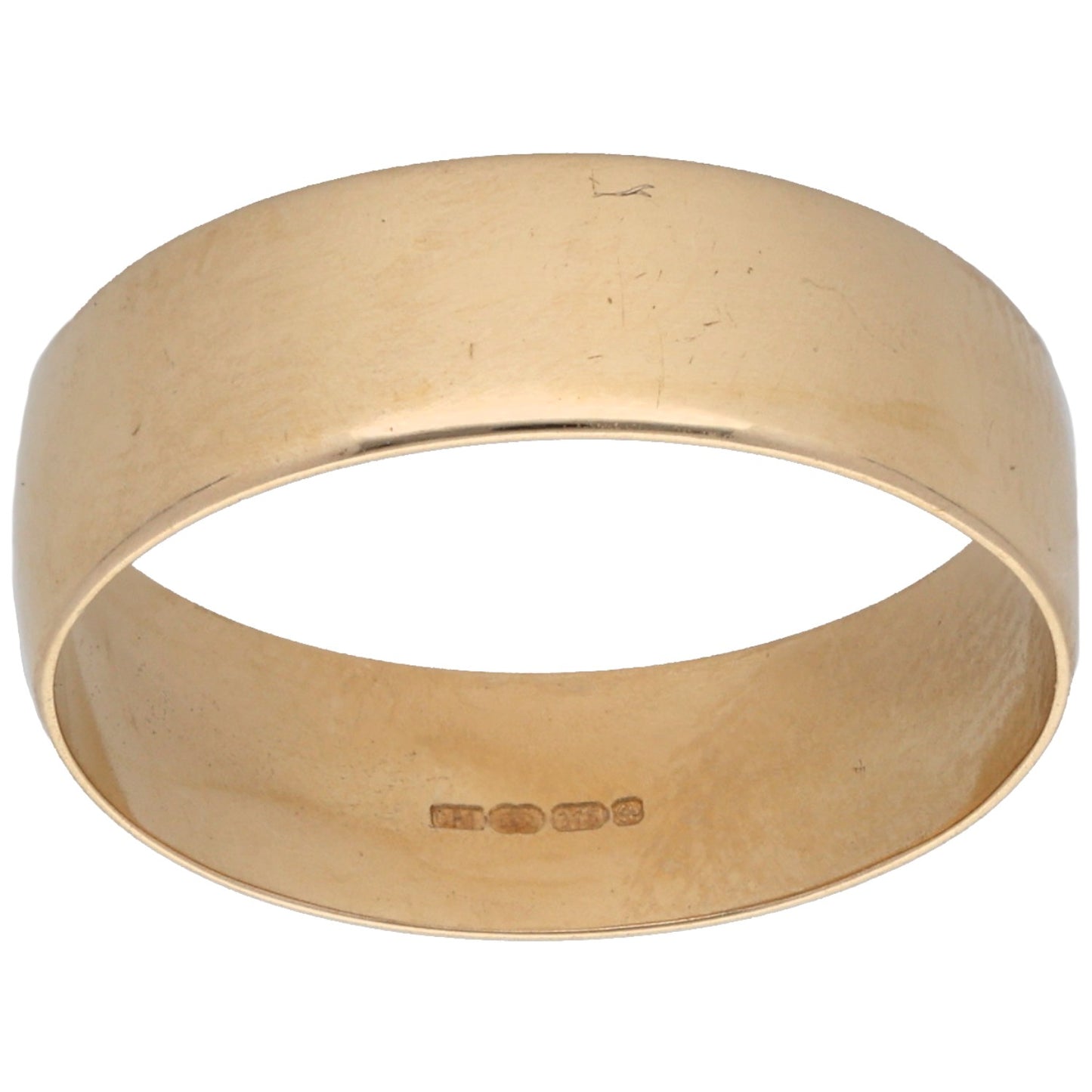 9ct Gold Plain Wedding Ring Size P