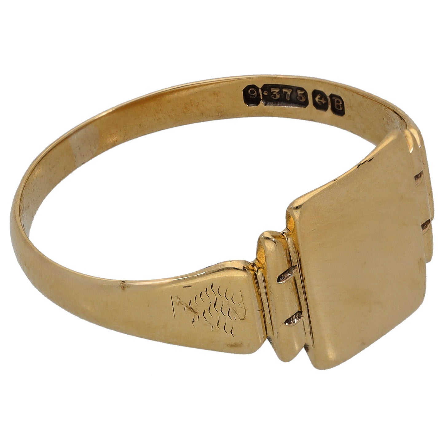 9ct Gold Plain Signet Ring Size X