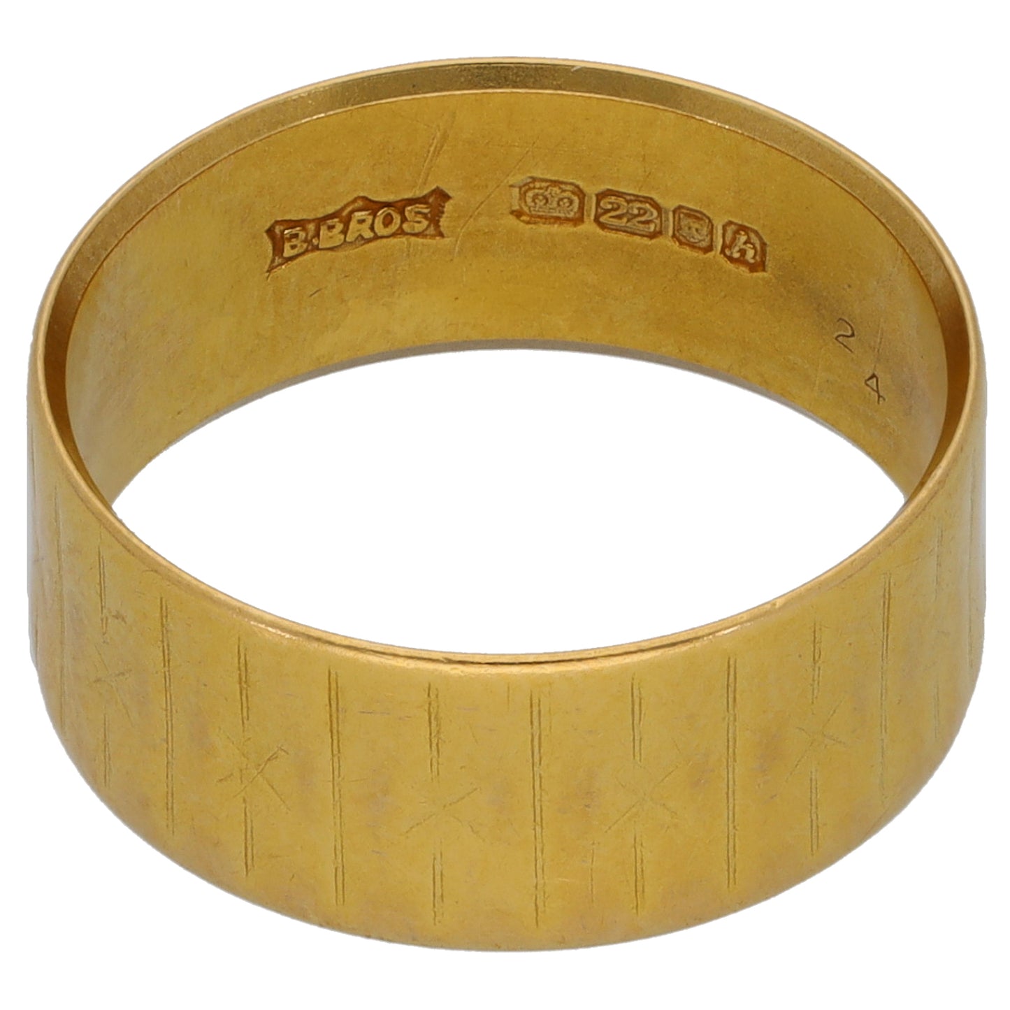 22ct Gold Plain Wedding Ring Size N