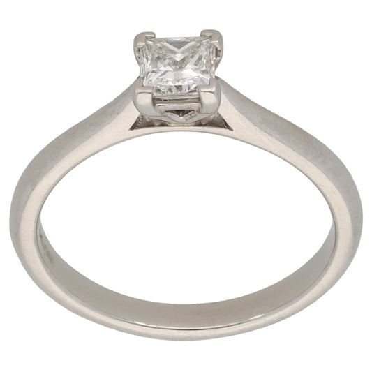 Platinum 0.50ct Diamond Solitaire Ring Size M