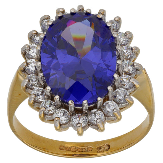 9ct Gold Imitation Dress/Cocktail Ring Size Q