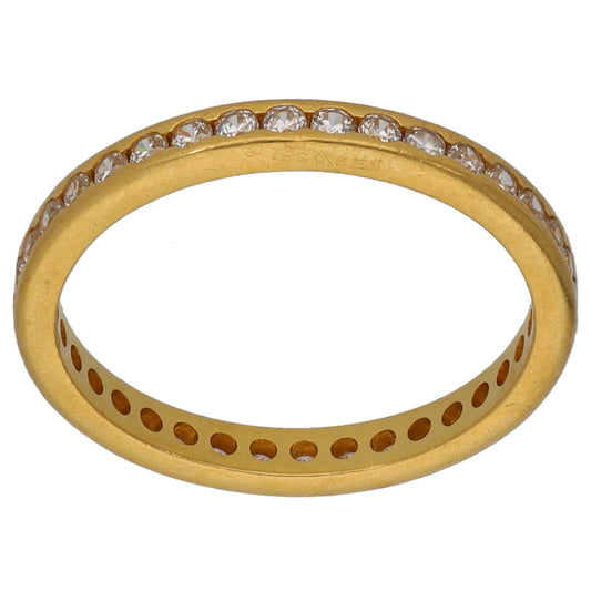 22ct Gold Imitation Gems Eternity Ring Size K