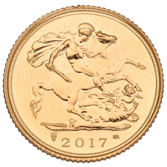 22ct Gold Queen Elizabeth II Half Sovereign Coin 2017