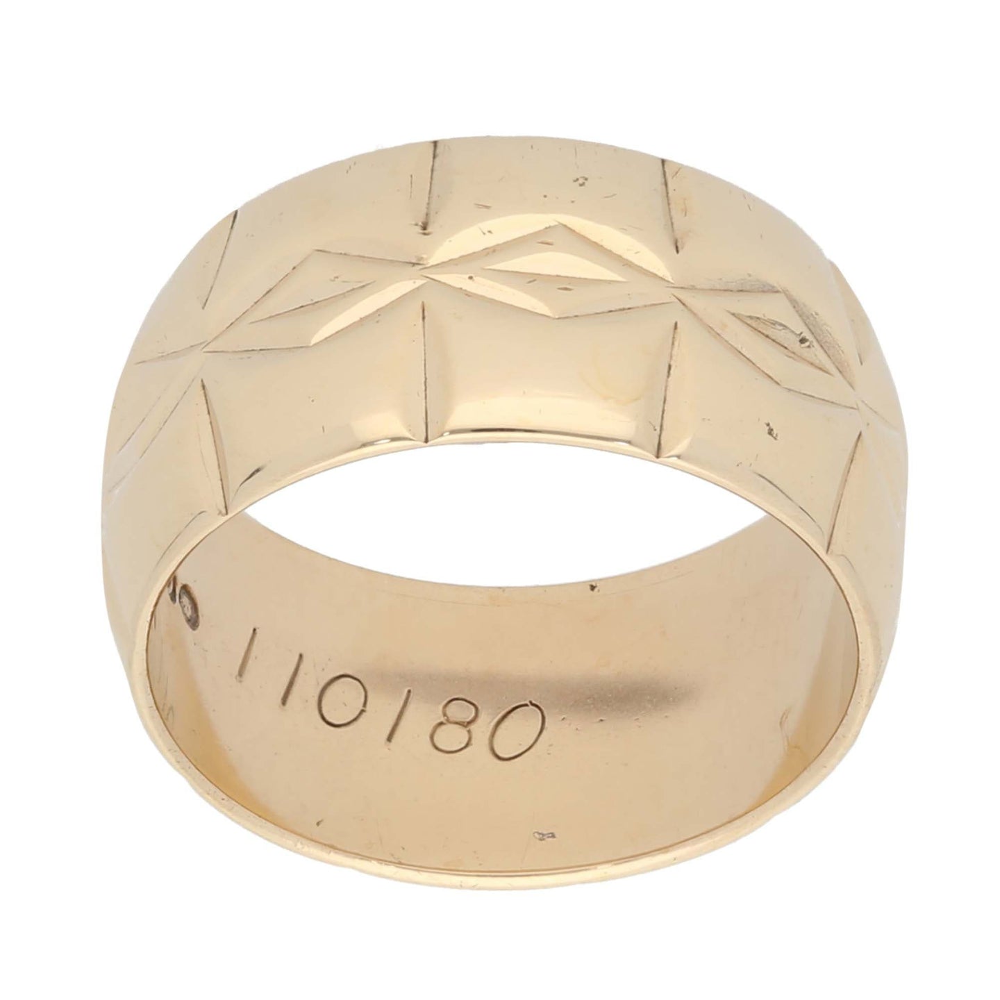 9ct Gold Ladies Patterned Wedding Ring Size M