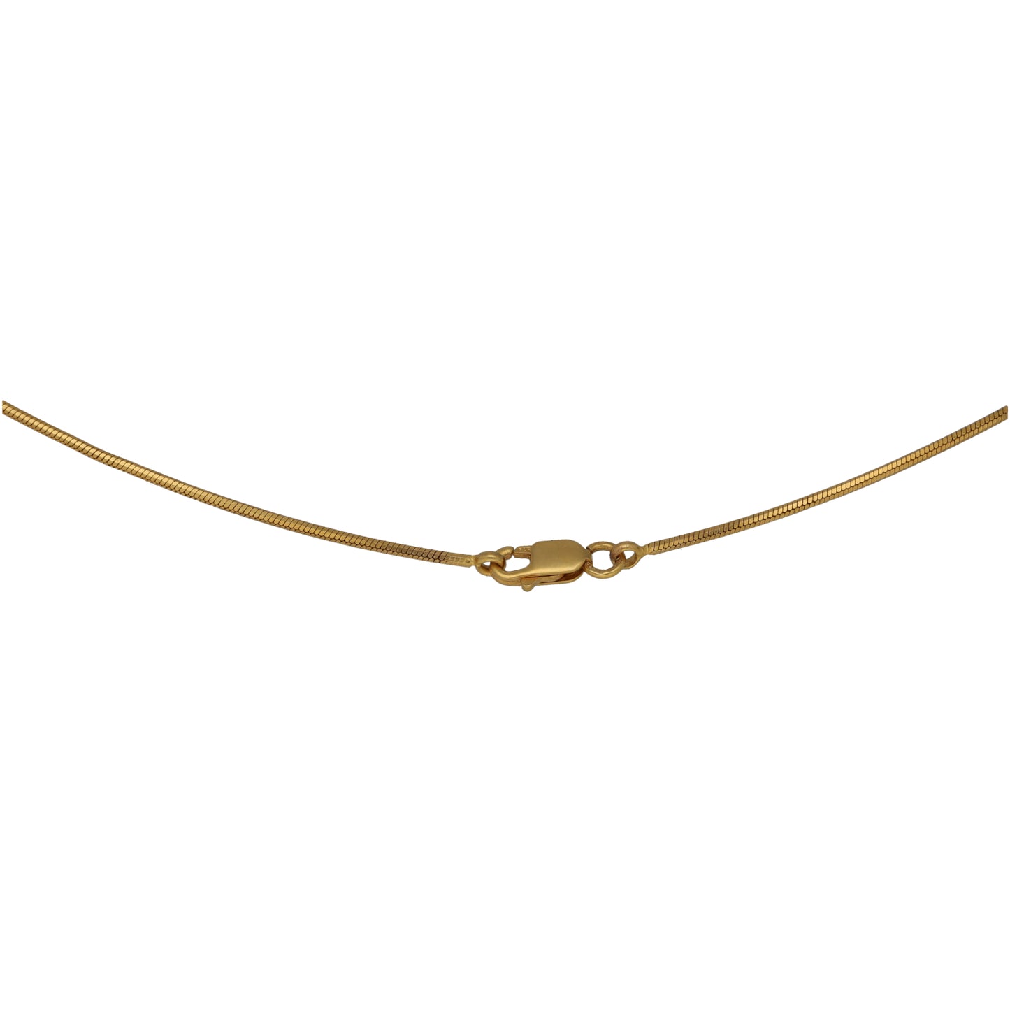 Gold-tone necklace with smooth link clasp at center
