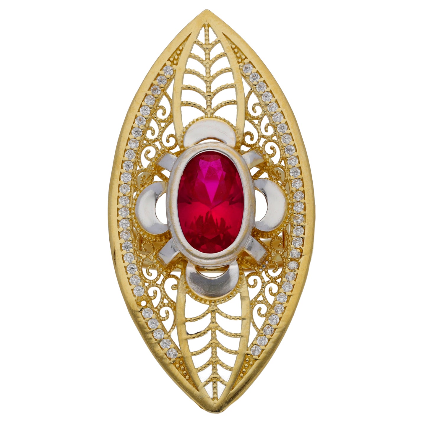 14ct Gold Imitation Gem Dress/Cocktail Ring Size Q