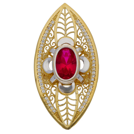 14ct Gold Imitation Gem Dress/Cocktail Ring Size Q