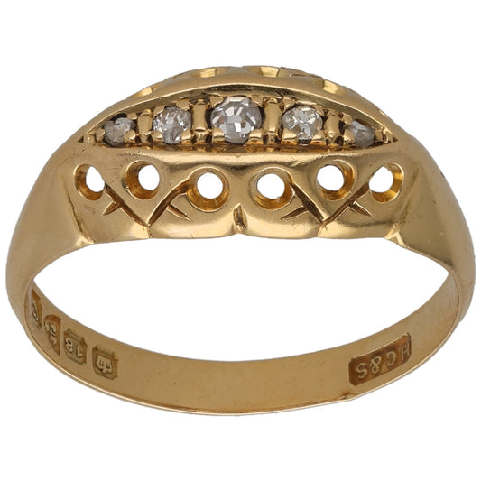 18ct Gold 0.08ct Diamond Half Eternity Ring Size M