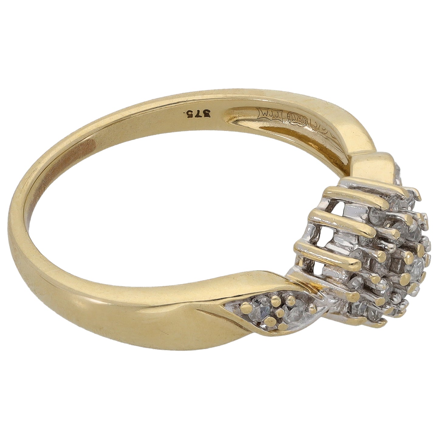 9ct Gold 0.25ct Diamond Cluster Ring Size O