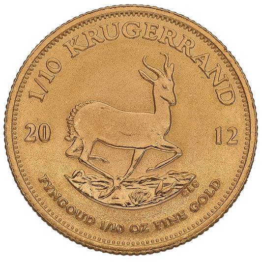 22ct Gold 1/10 OZ Krugerrand Coin 2012