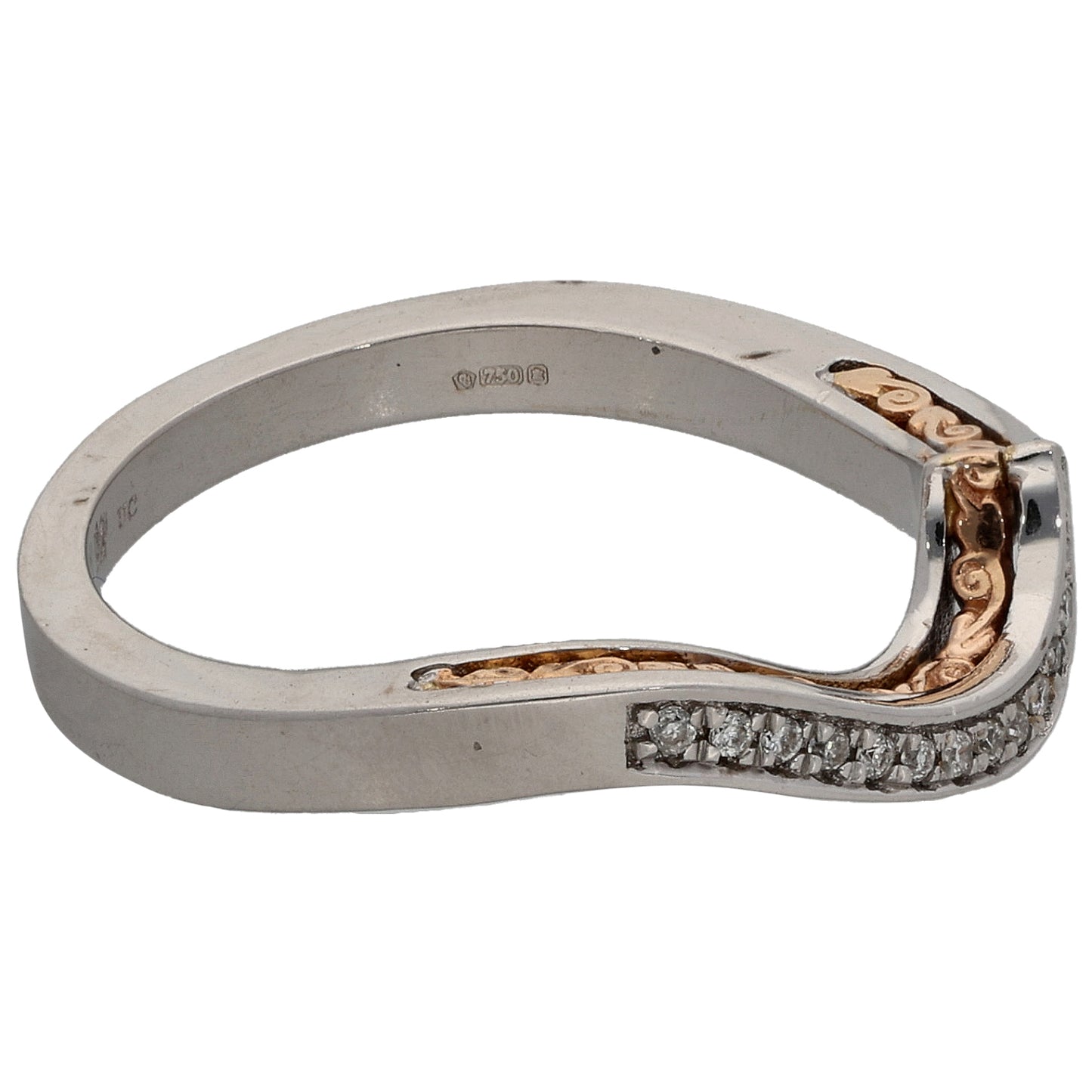 18ct Bi-Colour Gold 0.28ct Diamond Clogau Forever Fairytale Wedding Ring Size M