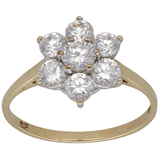 9ct Gold Cubic Zirconia Dress/Cocktail Ring Size P