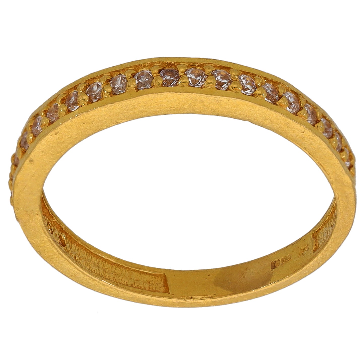 22ct Gold Cubic Zircinia Half Eternity Ring Size P