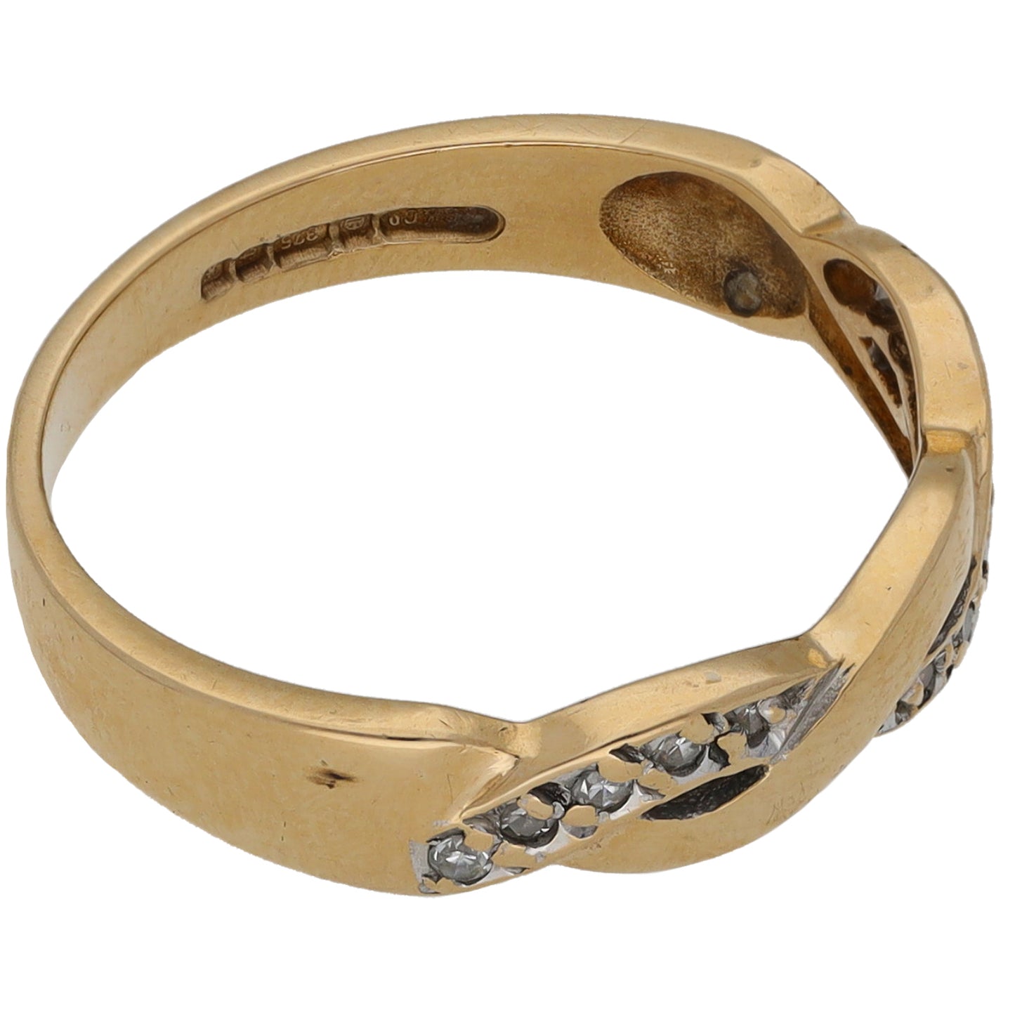 9ct Gold 0.065ct Diamond Dress/Cocktail Ring Size M