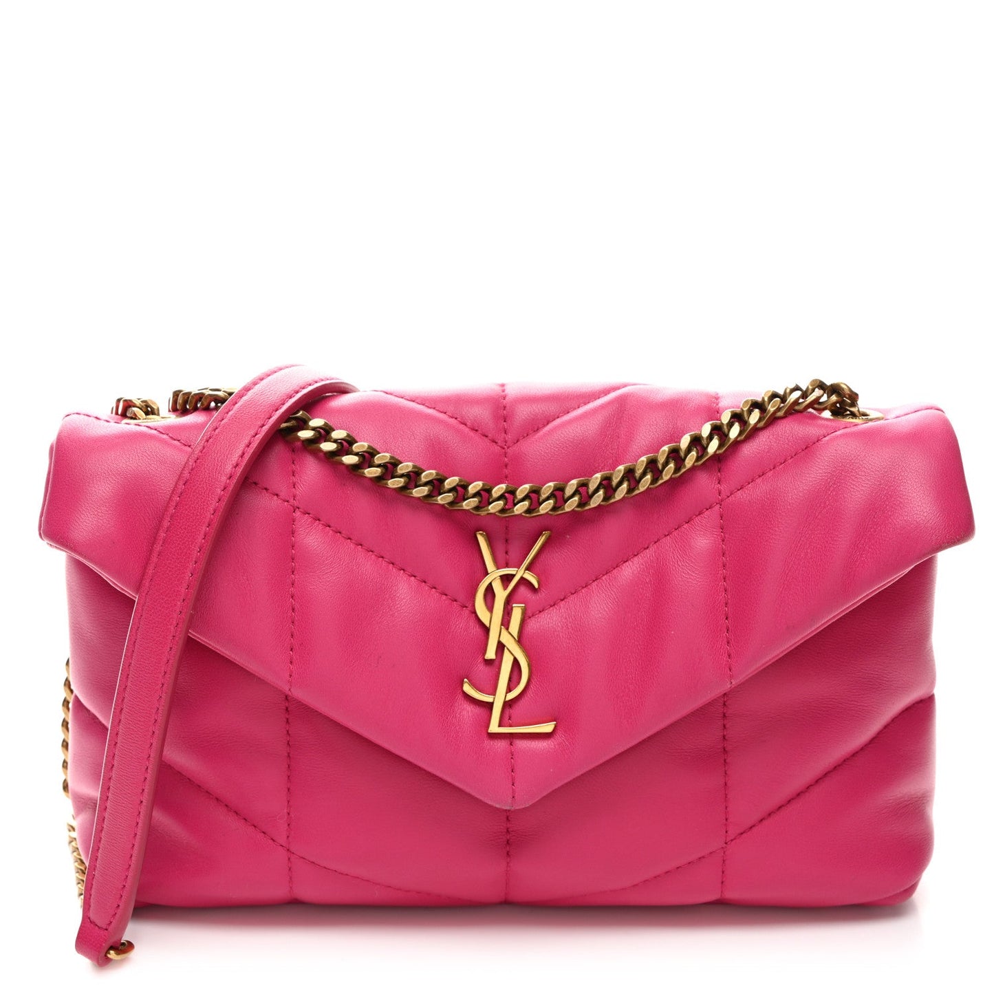 Yves Saint Laurent Loulou Puffer Leather Bag - Bubblegum