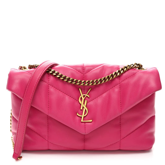 Yves Saint Laurent Loulou Puffer Leather Bag - Bubblegum