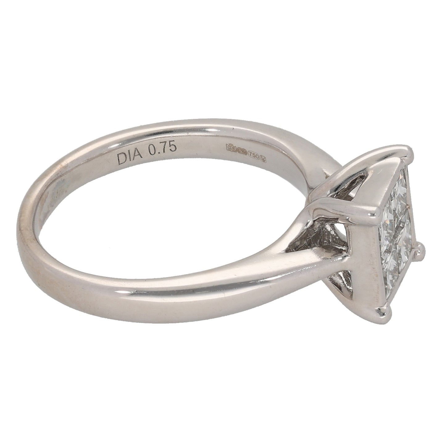 18ct White Gold 0.75ct Diamond Dress/Cocktail Ring Size L