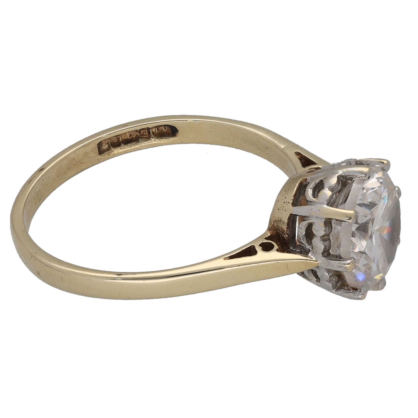 9ct Gold Cubic Zirconia Single Stone Ring Size L