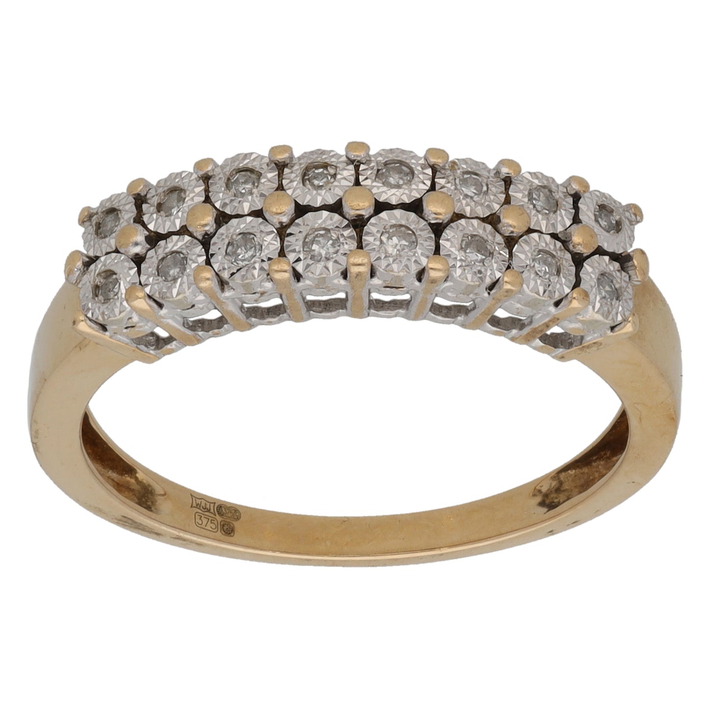 9ct Gold 0.10ct Diamond Half Eternity Ring Size N