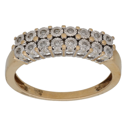 9ct Gold 0.10ct Diamond Half Eternity Ring Size N
