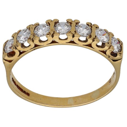9ct Gold Cubic Zirconia Half Eternity Ring Size R