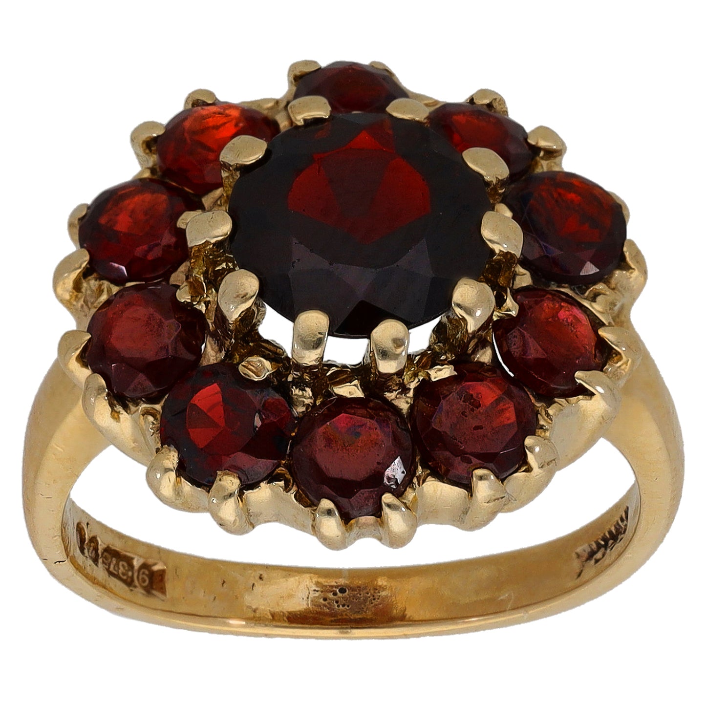 9ct Gold Garnet Dress/Cocktail Ring Size K