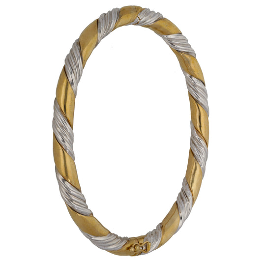 9ct Bicolour Gold Hinged/Clasp Bangle