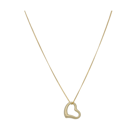 New 9ct Gold 9.05mm Floating Heart Pendant with 18'' Chain