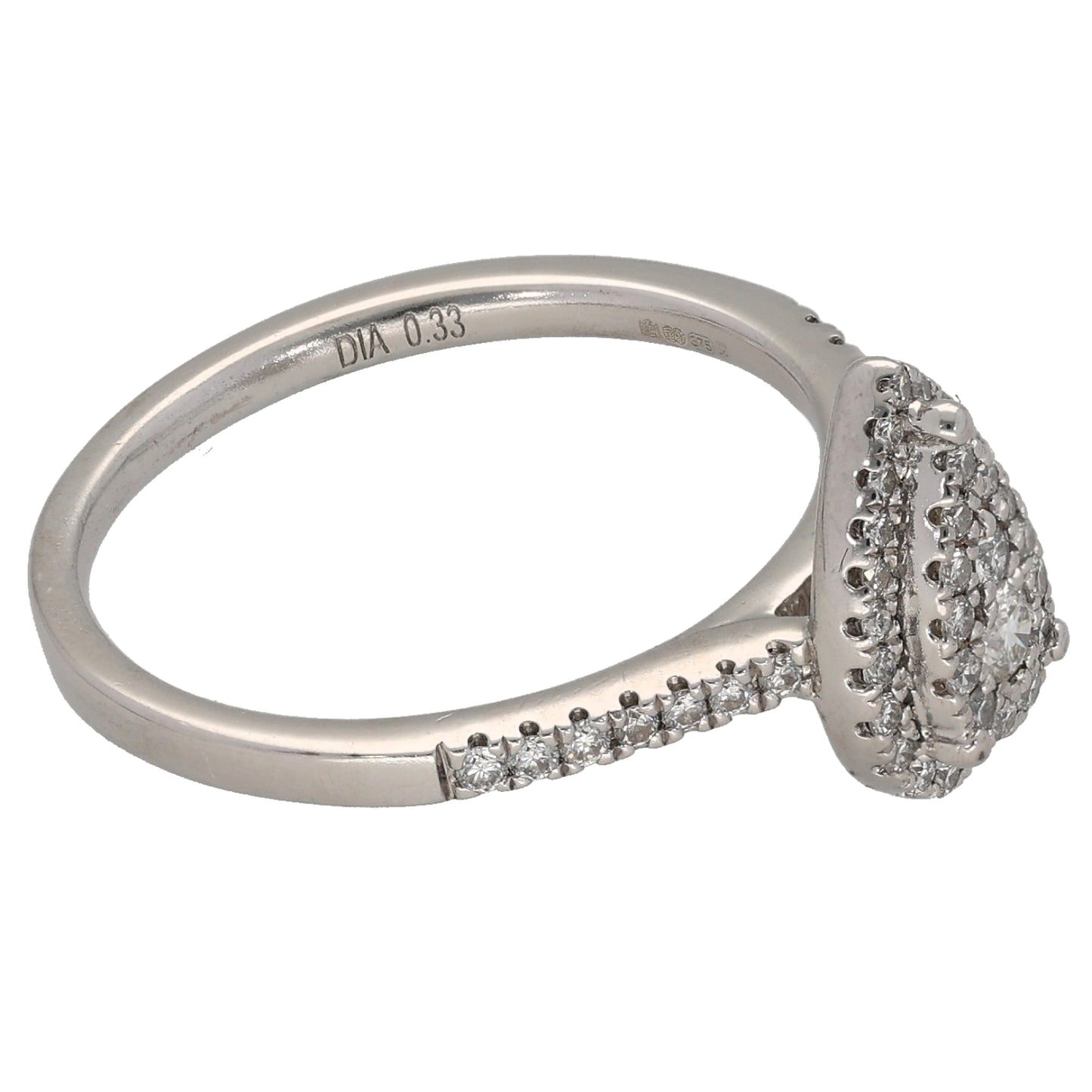 9ct White Gold 0.33ct Diamond Dress/Cocktail Ring Size N